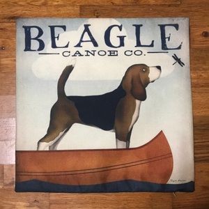 3/$20 - 18x18 Beagle Dog Canoe Company Pillow Cover